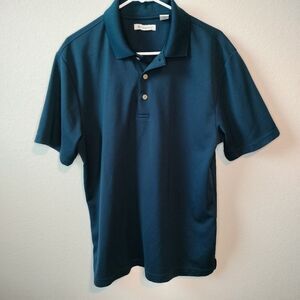 Men's Blue Cubavera Three Button Polo Size Large